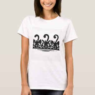 Drei Niedliche Cartoon Katzen mit großen Augen T-Shirt