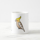 Drei Niedliche Cockatiel-Cartoon-Vögel Kaffeetasse (Mittel)