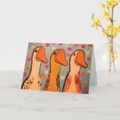 Drei Niedliche Ducks Grußkarte Karte (Gelbe Blume)