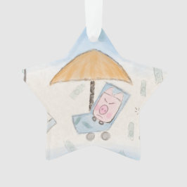 Drei niedliche Ferkel am Strand Ornament