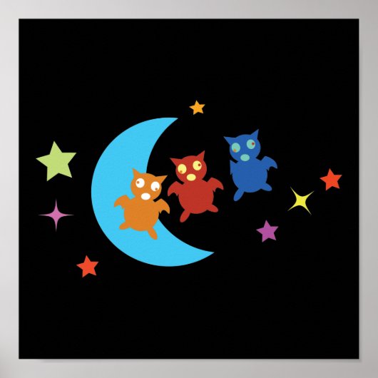 Drei niedliche Fledermäuse Poster (Vorne)