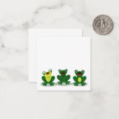 Drei niedliche Frösche - Flachnotierkarte Mitteilungskarte (Vorderseite/Rückseite Beispiel)