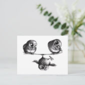 Drei Niedliche glückliche Sporty Owls Postkarte (Stehend Vorderseite)