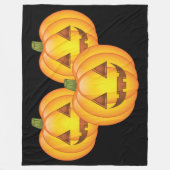Drei Niedliche Halloween-Jack O’Lantern Pumpkins Fleecedecke (Vorderseite)