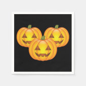 Drei Niedliche Halloween-Jack O’Lantern Pumpkins Serviette (Vorderseite)