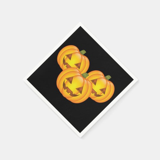 Drei Niedliche Halloween-Jack O’Lantern Pumpkins Serviette (Ecke)