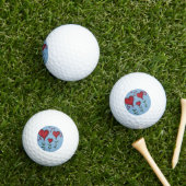 Drei Niedliche Herzen Golfball (Insitu Gras)