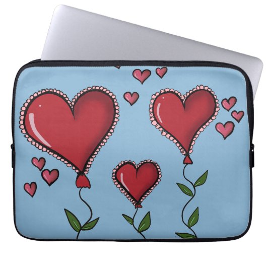 Drei Niedliche Herzen Laptopschutzhülle (Vorderseite)