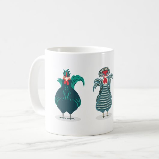 Drei Niedliche Hühner Kaffeetasse (Vorderseite Links)