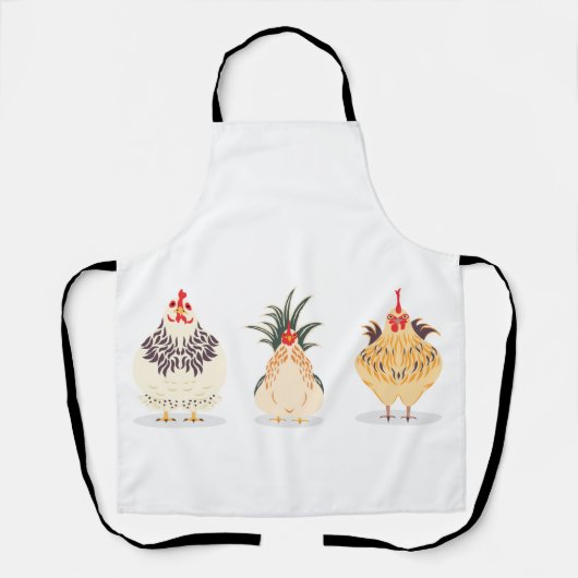 Drei Niedliche Hühner Schürze (Vorderseite)