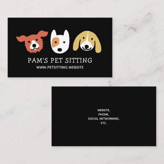 Drei Niedliche Hundeschutzfaktoren| Tierhaltung| P Visitenkarte (Vorne/Hinten)