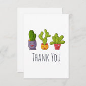 Drei Niedliche Kaktus-Illustration Dankeskarte (Vorne/Hinten)