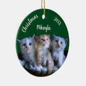 Drei Niedliche Kätzchen Weihnachts Keramik Ornamen Keramik Ornament (Rechts)