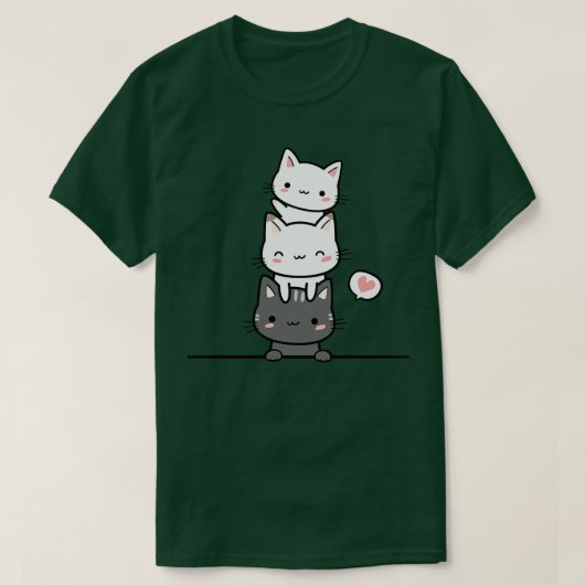 Drei Niedliche Katzen T-Shirt (Design vorne)