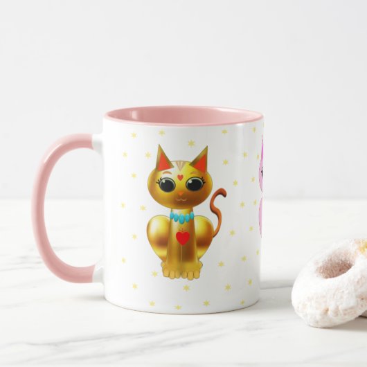 Drei niedliche Katzen Tasse (Mit Donut)