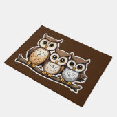 Drei Niedliche kleine Eule Fußmatte (Schrägansicht)