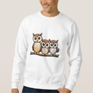 Drei Niedliche kleine Eule Sweatshirt