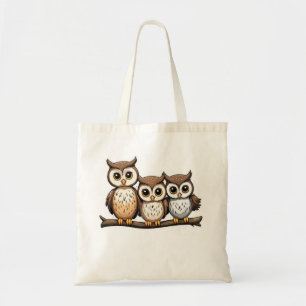 Drei Niedliche kleine Eule Tragetasche