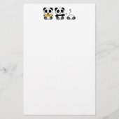 Drei Niedliche kleine Pandas Briefpapier (Vorderseite)