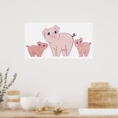 Drei Niedliche kleine Schweine Art Poster (Küche)