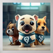 Drei Niedliche kleine Welpen posieren für die Kame Poster (Vorne)