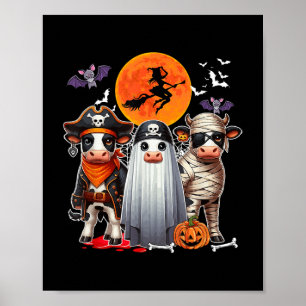 Drei Niedliche Kühe Cosplay Pirate Boo Mummy Hallo Poster