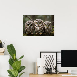 Drei Niedliche Nördliche Sägemehl Poster