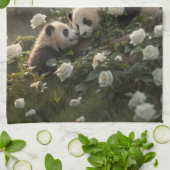 Drei Niedliche Pandas Geschirrtuch (Gefaltet)