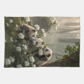 Drei Niedliche Pandas Geschirrtuch (Horizontal)