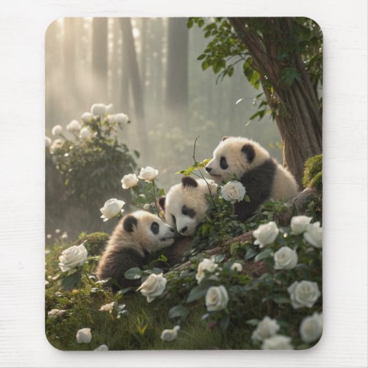 Drei Niedliche Pandas Mousepad (Vorne)