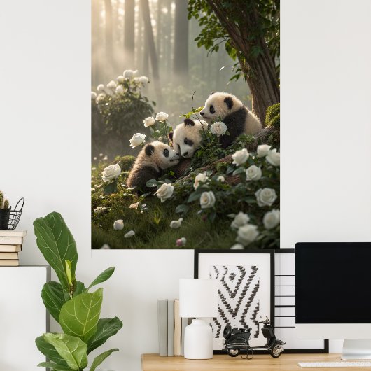 Drei Niedliche Pandas Poster (Heimbüro)