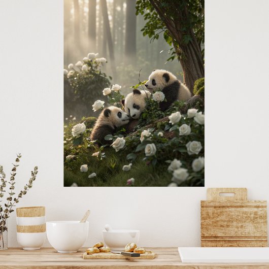 Drei Niedliche Pandas Poster (Küche)