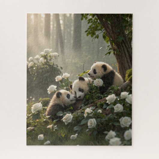 Drei Niedliche Pandas Puzzle (Vertikal)