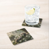 Drei Niedliche Pandas Rechteckiger Pappuntersetzer (Vor Ort)