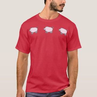 Drei Niedliche, rosafarbene Schweine Verlassen T-Shirt