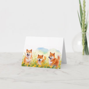 drei niedliche Shiba Inus und Lüstern Grußkarte Karte