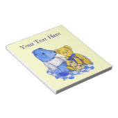 drei niedliche Teddies über Picknicktuch-Originalk Notizblock (angewinkelt)