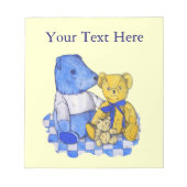 drei niedliche Teddies über Picknicktuch-Originalk Notizblock (Vorderseite)