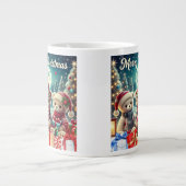 Drei Niedliche Teddy Bears Frohe Weihnachten Jumbo-Tasse (Vorderseite)
