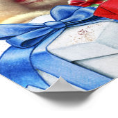 Drei Niedliche Teddy Bears Frohe Weihnachten Poster (Ecke)