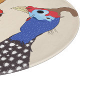 Drei Niedliche Vögel Gemusterter Guinea Schneidebrett (Ecke)