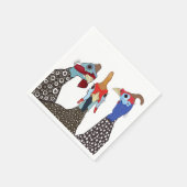 Drei Niedliche Vögel Gemusterter Guinea Serviette (Ecke)