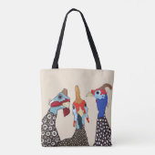Drei Niedliche Vögel Gemusterter Guinea Tasche (Rückseite)
