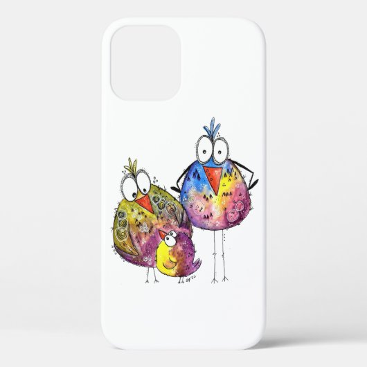 Drei Niedliche Whimsikfarbene Vögel Case-Mate iPhone Hülle (Rückseite)