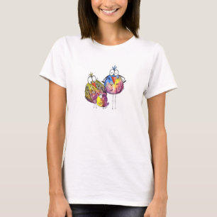 Drei niedliche wunderliche bunte Vögel T-Shirt