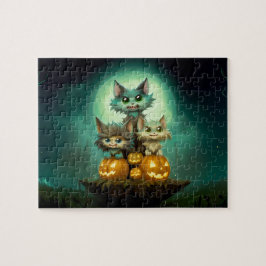 Drei niedlichen kleine Wolfskubs feiern Schlottern Puzzle