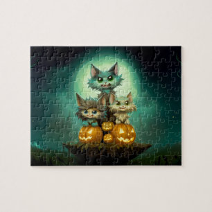 Drei niedlichen kleine Wolfskubs feiern Schlottern Puzzle