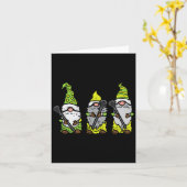 Drei Nordic Gnomes Lacrosse Tomte Lax Spieler Männ Karte (Gelbe Blume)