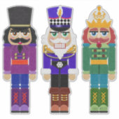 Drei Nutcracker | Weihnachtsdekoration Aufkleber (Vorderseite)