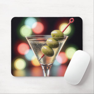 Drei Oliven im Martini-Cocktail Mousepad